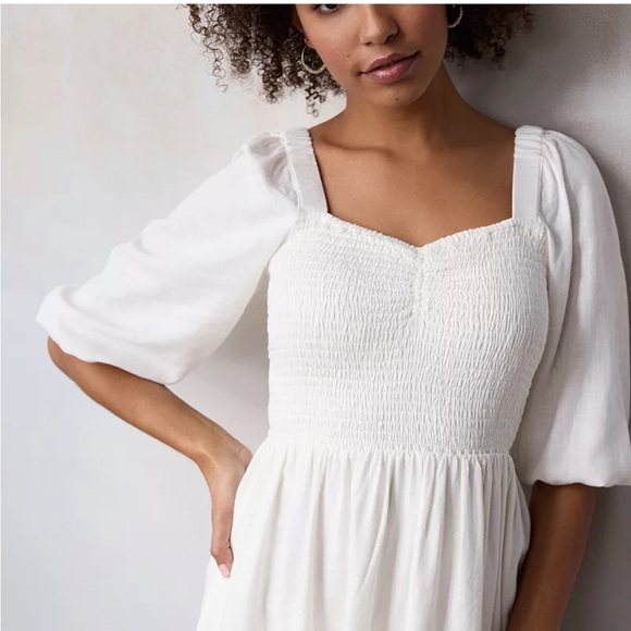 NWT Lauren Conrad White Midi Dress - Picture 3 of 4